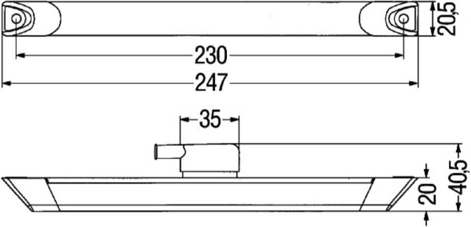 Positionsleuchte, 12 V, rot, LED links/rechts 