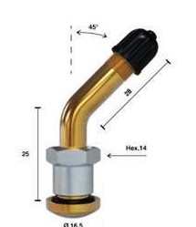 Felgenventil 45°, 28mm für Stahlfelge