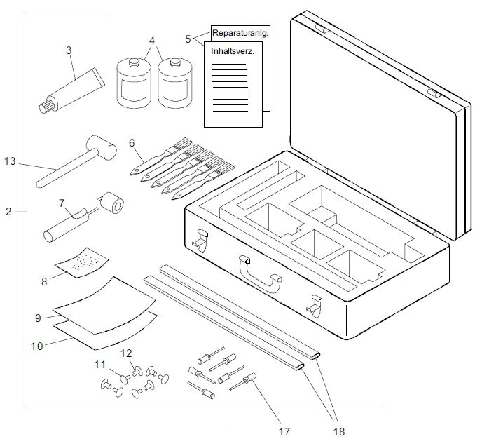 Reparatur-Set, Faltenbalg, klein