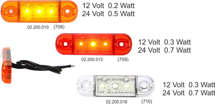 Positionsleuchte weiss 12-24 V (Slimline 3 LED)