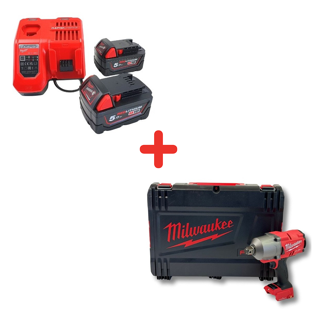 AKKU Schlagschrauber 3/4&quot; &amp; 2x Akku inkl. Ladegerät MILWAUKEE