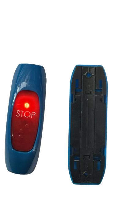 Pulsante di richiesta di arresto grigio/rosso